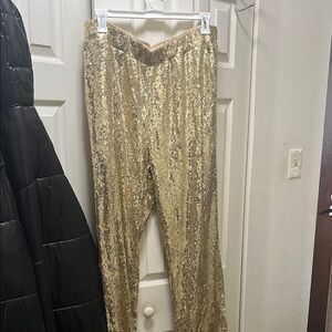 Gold Sequin Pants by Eloquii